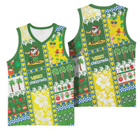 Pitcairn Islands Christmas Basketball Jersey Festive Beach Vibes - Polynesian Pride