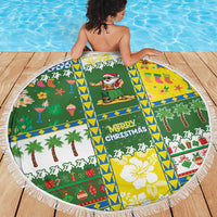 Pitcairn Islands Christmas Beach Blanket Festive Beach Vibes - Polynesian Pride