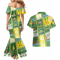 Pitcairn Islands Christmas Couples Matching Mermaid Dress and Hawaiian Shirt Festive Beach Vibes LT05 - Polynesian Pride