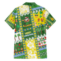 Pitcairn Islands Christmas Family Matching Off Shoulder Maxi Dress and Hawaiian Shirt Festive Beach Vibes - Polynesian Pride