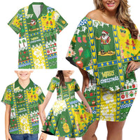 Pitcairn Islands Christmas Family Matching Off Shoulder Short Dress and Hawaiian Shirt Festive Beach Vibes LT05 - Polynesian Pride