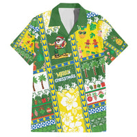 Pitcairn Islands Christmas Family Matching Puletasi and Hawaiian Shirt Festive Beach Vibes LT05 Dad's Shirt - Short Sleeve Colorful - Polynesian Pride
