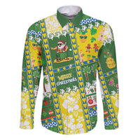 Pitcairn Islands Christmas Family Matching Puletasi and Hawaiian Shirt Festive Beach Vibes LT05 Dad's Shirt - Long Sleeve Colorful - Polynesian Pride