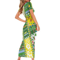 Pitcairn Islands Christmas Family Matching Short Sleeve Bodycon Dress and Hawaiian Shirt Festive Beach Vibes - Polynesian Pride