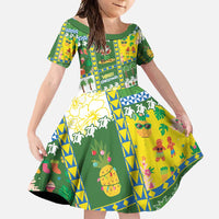 Pitcairn Islands Christmas Family Matching Summer Maxi Dress and Hawaiian Shirt Festive Beach Vibes LT05 Daughter's Dress Colorful - Polynesian Pride