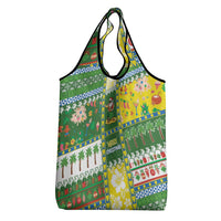 Pitcairn Islands Christmas Grocery Bag Festive Beach Vibes - Polynesian Pride