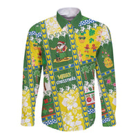 Pitcairn Islands Christmas Long Sleeve Button Shirt Festive Beach Vibes - Polynesian Pride