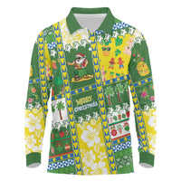 Pitcairn Islands Christmas Long Sleeve Polo Shirt Festive Beach Vibes - Polynesian Pride