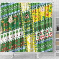 Pitcairn Islands Christmas Shower Curtain Festive Beach Vibes - Polynesian Pride