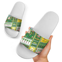 Pitcairn Islands Christmas Slide Sandals Festive Beach Vibes - Polynesian Pride