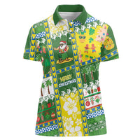 Pitcairn Islands Christmas Women Polo Shirt Festive Beach Vibes - Polynesian Pride