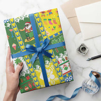 Pitcairn Islands Christmas Wrapping Paper Festive Beach Vibes - Polynesian Pride