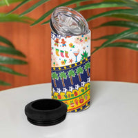 Tokelau Christmas 4 in 1 Can Cooler Tumbler Festive Beach Vibes - Polynesian Pride