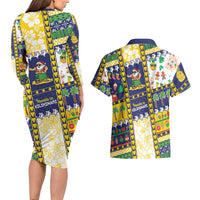 Tokelau Christmas Couples Matching Long Sleeve Bodycon Dress and Hawaiian Shirt Festive Beach Vibes LT05 - Polynesian Pride
