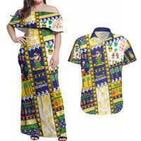 Tokelau Christmas Couples Matching Off Shoulder Maxi Dress and Hawaiian Shirt Festive Beach Vibes LT05 Colorful - Polynesian Pride