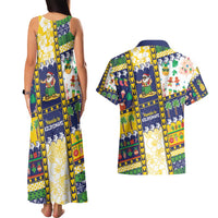 Tokelau Christmas Couples Matching Tank Maxi Dress and Hawaiian Shirt Festive Beach Vibes LT05 - Polynesian Pride