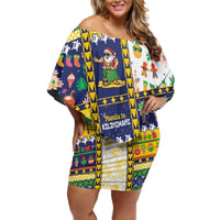 Tokelau Christmas Family Matching Off Shoulder Short Dress and Hawaiian Shirt Festive Beach Vibes - Polynesian Pride