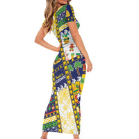 Tokelau Christmas Family Matching Short Sleeve Bodycon Dress and Hawaiian Shirt Festive Beach Vibes LT05 - Polynesian Pride