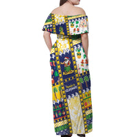 Tokelau Christmas Off Shoulder Maxi Dress Festive Beach Vibes - Polynesian Pride