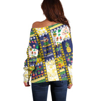 Tokelau Christmas Off Shoulder Sweater Festive Beach Vibes - Polynesian Pride