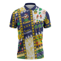 Tokelau Christmas Zipper Polo Shirt Festive Beach Vibes - Polynesian Pride