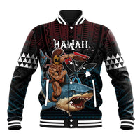 Hawaii Ikaika Baseball Jacket Hawaiian Mythic Koa Tribal Warrior LT05 Unisex Black - Polynesian Pride