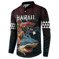 Hawaii Ikaika Button Sweatshirt Hawaiian Mythic Koa Tribal Warrior LT05 - Polynesian Pride