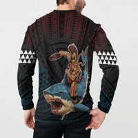 Hawaii Ikaika Button Sweatshirt Hawaiian Mythic Koa Tribal Warrior LT05 - Polynesian Pride