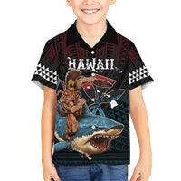 Hawaii Ikaika Family Matching Short Sleeve Bodycon Dress and Hawaiian Shirt Hawaiian Mythic Koa Tribal Warrior LT05 Son's Shirt Black - Polynesian Pride