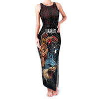 Hawaii Ikaika Family Matching Tank Maxi Dress and Hawaiian Shirt Hawaiian Mythic Koa Tribal Warrior