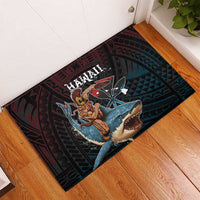 Hawaii Ikaika Rubber Doormat Hawaiian Mythic Koa Tribal Warrior LT05 - Polynesian Pride