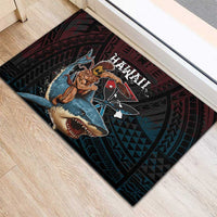 Hawaii Ikaika Rubber Doormat Hawaiian Mythic Koa Tribal Warrior LT05 - Polynesian Pride
