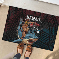 Hawaii Ikaika Rubber Doormat Hawaiian Mythic Koa Tribal Warrior LT05 - Polynesian Pride