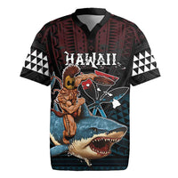Hawaii Ikaika Rugby Jersey Hawaiian Mythic Koa Tribal Warrior LT05 Black - Polynesian Pride