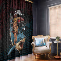 Hawaii Ikaika Window Curtain Hawaiian Mythic Koa Tribal Warrior LT05 - Polynesian Pride