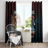 Hawaii Ikaika Window Curtain Hawaiian Mythic Koa Tribal Warrior LT05 - Polynesian Pride