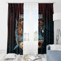 Hawaii Ikaika Window Curtain Hawaiian Mythic Koa Tribal Warrior LT05 - Polynesian Pride