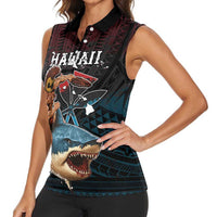 Hawaii Ikaika Women Sleeveless Polo Shirt Hawaiian Mythic Koa Tribal Warrior LT05 - Polynesian Pride