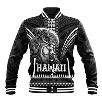 Hawaiian Ikaika Warrior Baseball Jacket Tribal Pattern LT05 Unisex Black - Polynesian Pride