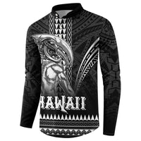 Hawaiian Ikaika Warrior Button Sweatshirt Tribal Pattern LT05 - Polynesian Pride