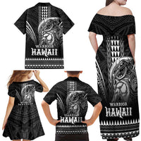 Hawaiian Ikaika Warrior Family Matching Off Shoulder Maxi Dress and Hawaiian Shirt Tribal Pattern LT05 - Polynesian Pride