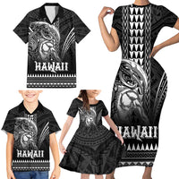 Hawaiian Ikaika Warrior Family Matching Short Sleeve Bodycon Dress and Hawaiian Shirt Tribal Pattern LT05 - Polynesian Pride