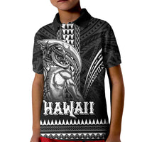 Hawaiian Ikaika Warrior Kid Polo Shirt Tribal Pattern LT05 Kid Black - Polynesian Pride
