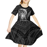 Hawaiian Ikaika Warrior Kid Short Sleeve Dress Tribal Pattern LT05 - Polynesian Pride