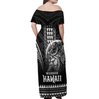 Hawaiian Ikaika Warrior Off Shoulder Maxi Dress Tribal Pattern LT05 - Polynesian Pride