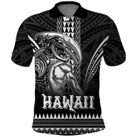Hawaiian Ikaika Warrior Polo Shirt Tribal Pattern LT05 Black - Polynesian Pride
