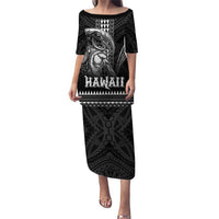 Hawaiian Ikaika Warrior Puletasi Tribal Pattern LT05 Long Dress Black - Polynesian Pride
