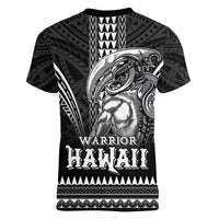 Hawaiian Ikaika Warrior Women V-Neck T-Shirt Tribal Pattern LT05 - Polynesian Pride
