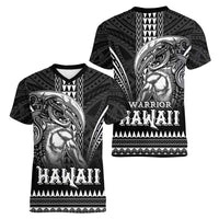 Hawaiian Ikaika Warrior Women V-Neck T-Shirt Tribal Pattern LT05 - Polynesian Pride