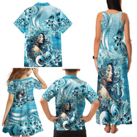 Hawaii Namaka Goddess Of The Sea Family Matching Tank Maxi Dress and Hawaiian Shirt Polynesian Style LT05 - Polynesian Pride